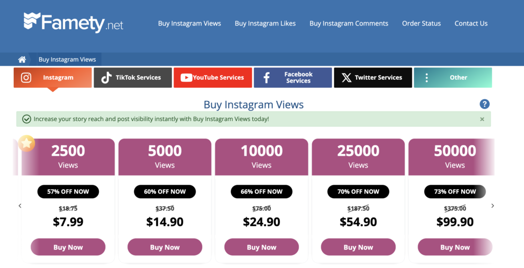 famety instagram views