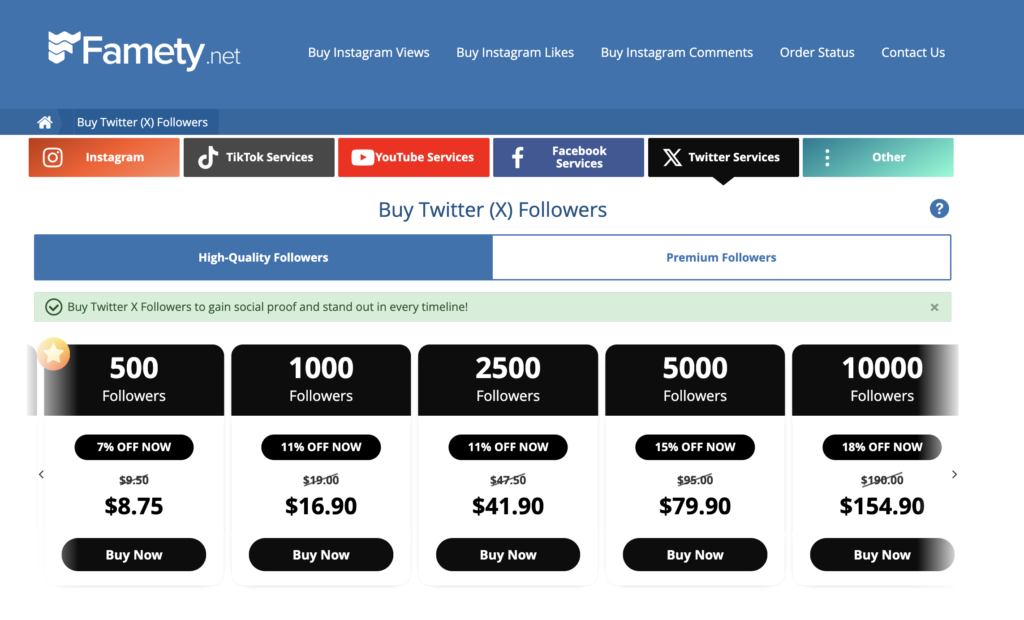 Famety Buy Twitter Followers
