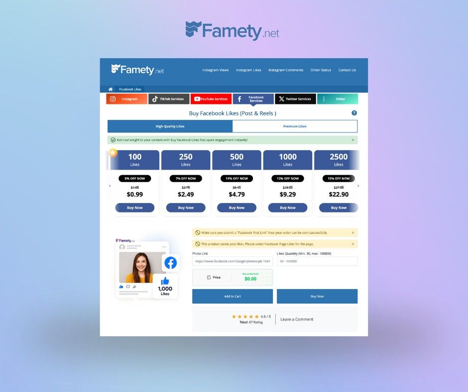 1. Famety – The Most Reliable Platform for Real Facebook Likes